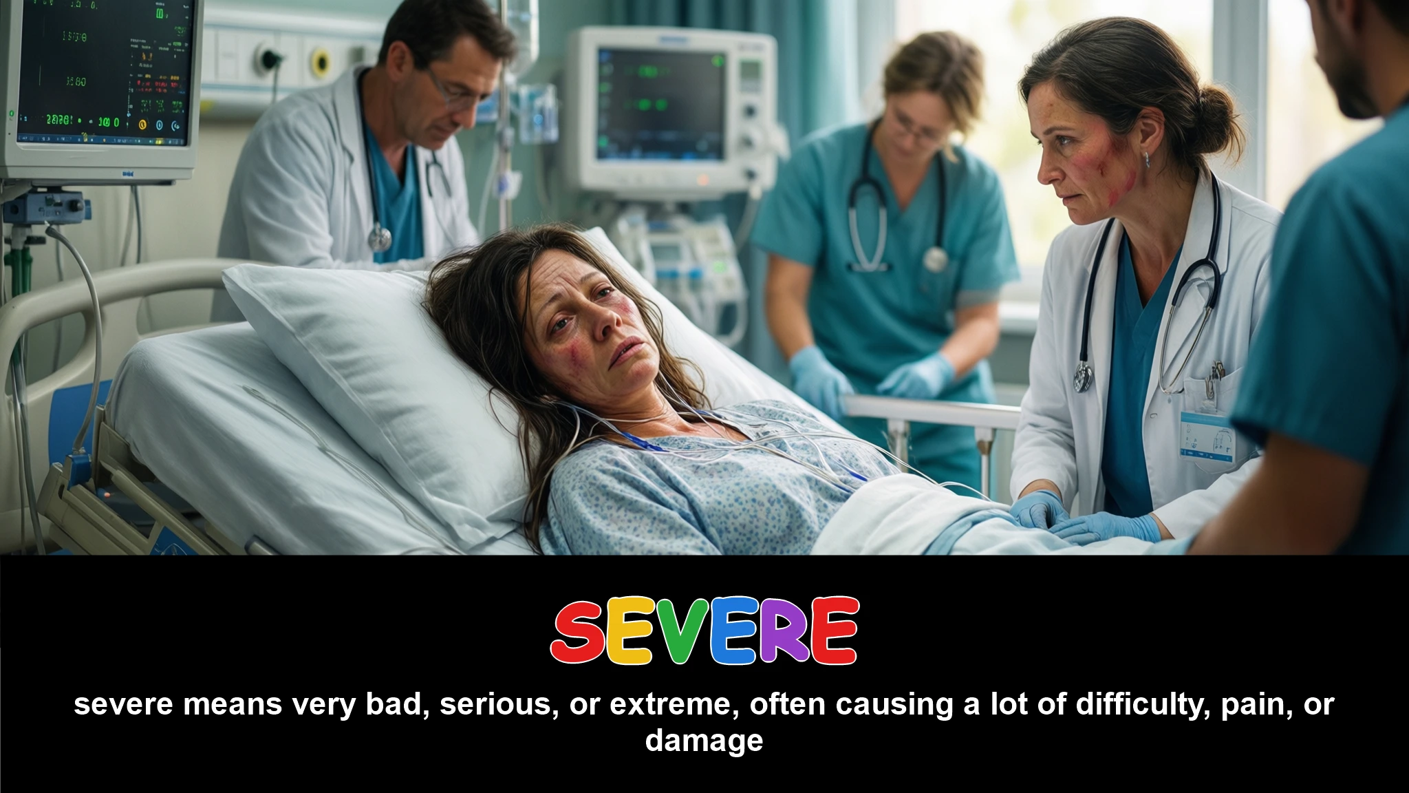 English Illustration for severe